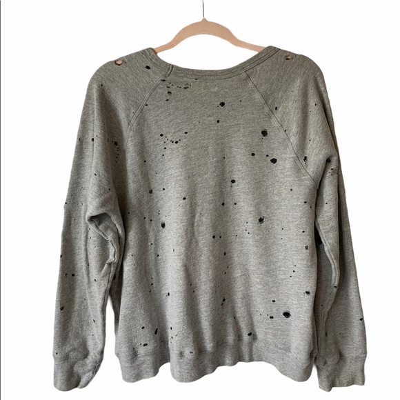 Lauren Moshi Gray Ripped Sweater - Picture 3 of 8